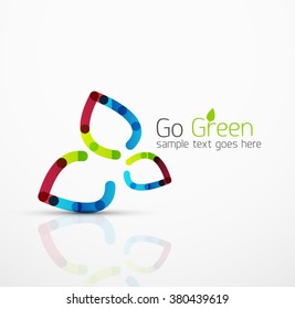 Vector abstract logo idea, eco leaf, nature plant, green concept business icon. Creative logotype design template