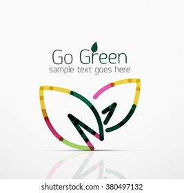 Vector abstract logo idea, eco leaf, nature plant, green concept business icon. Creative logotype design template