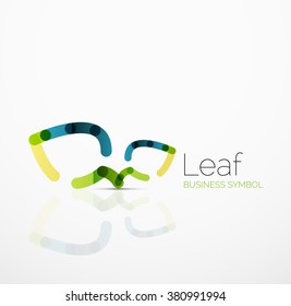 Idea de logotipo abstracto vectorial, hoja ecológica, planta natural, icono de negocio de concepto verde. Plantilla de diseño de logotipo creativo