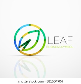 Idea de logotipo abstracto vectorial, hoja ecológica, planta natural, icono de negocio de concepto verde. Plantilla de diseño de logotipo creativo