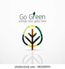Vector abstract logo idea, eco leaf, nature plant, green concept business icon. Creative logotype design template