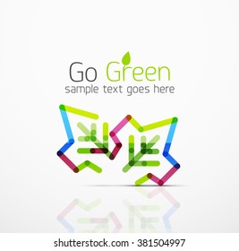 Vector abstract logo idea, eco leaf, nature plant, green concept business icon. Creative logotype design template