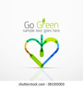 Vector abstract logo idea, eco leaf, nature plant, green concept business icon. Creative logotype design template