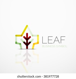 Idea de logotipo abstracto vectorial, hoja ecológica, planta natural, icono de negocio de concepto verde. Plantilla de diseño de logotipo creativo