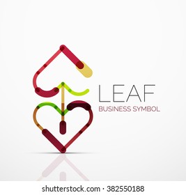Vector abstract logo idea, eco leaf, nature plant, green concept business icon. Creative logotype design template