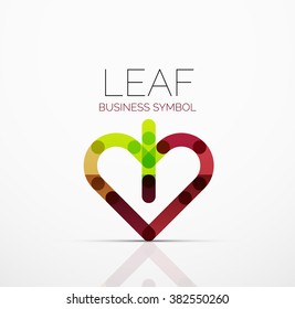 Vector abstract logo idea, eco leaf, nature plant, green concept business icon. Creative logotype design template