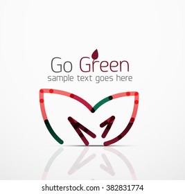 Vector abstract logo idea, eco leaf, nature plant, green concept business icon. Creative logotype design template