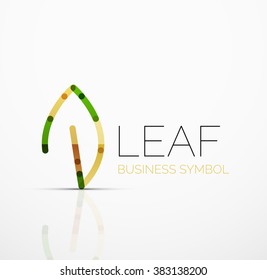 Vector abstract logo idea, eco leaf, nature plant, green concept business icon. Creative logotype design template