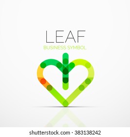 Idea de logotipo abstracto vectorial, hoja ecológica, planta natural, icono de negocio de concepto verde. Plantilla de diseño de logotipo creativo