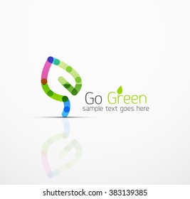 Vector abstract logo idea, eco leaf, nature plant, green concept business icon. Creative logotype design template
