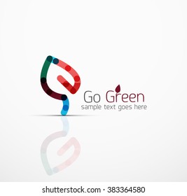 Vector abstract logo idea, eco leaf, nature plant, green concept business icon. Creative logotype design template