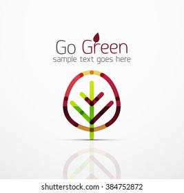 Vector abstract logo idea, eco leaf, nature plant, green concept business icon. Creative logotype design template