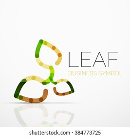 Vector abstract logo idea, eco leaf, nature plant, green concept business icon. Creative logotype design template