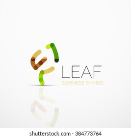 Vector abstract logo idea, eco leaf, nature plant, green concept business icon. Creative logotype design template