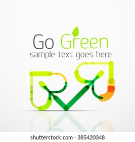Abstrakte Vektorlogo-Idee, Öko-Blatt, Naturpflanze, Green Concept Business Icon. Design-Vorlage für kreative Logotypen