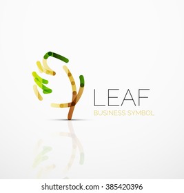 Idea de logotipo abstracto vectorial, hoja ecológica, planta natural, icono de negocio de concepto verde. Plantilla de diseño de logotipo creativo