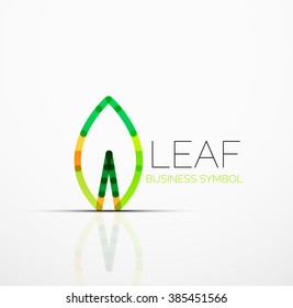 Vector abstract logo idea, eco leaf, nature plant, green concept business icon. Creative logotype design template