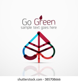 Vector abstract logo idea, eco leaf, nature plant, green concept business icon. Creative logotype design template