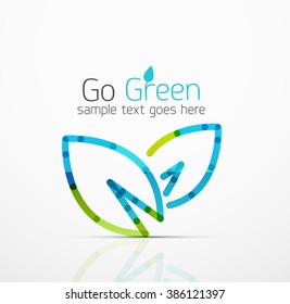 Idea de logotipo abstracto vectorial, hoja ecológica, planta natural, icono de negocio de concepto verde. Plantilla de diseño de logotipo creativo