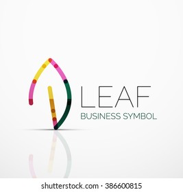 Vector abstract logo idea, eco leaf, nature plant, green concept business icon. Creative logotype design template