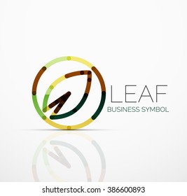 Idea de logotipo abstracto vectorial, hoja ecológica, planta natural, icono de negocio de concepto verde. Plantilla de diseño de logotipo creativo