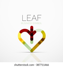 Vector abstract logo idea, eco leaf, nature plant, green concept business icon. Creative logotype design template
