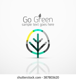 Vector abstract logo idea, eco leaf, nature plant, green concept business icon. Creative logotype design template