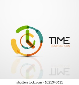Vector abstract logo idea, time concept or clock business icon. Creative logotype design template