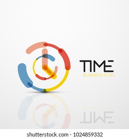 Vector abstract logo idea, time concept or clock business icon. Creative logotype design template