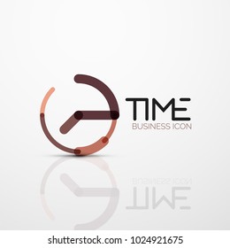 Vector abstract logo idea, time concept or clock business icon. Creative logotype design template