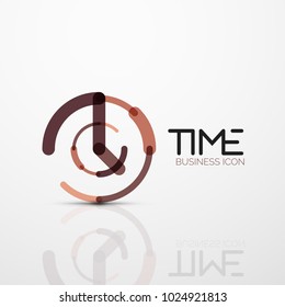 Vector abstract logo idea, time concept or clock business icon. Creative logotype design template