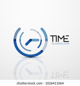 Vector abstract logo idea, time concept or clock business icon. Creative logotype design template