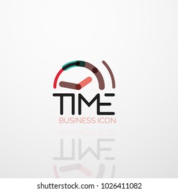 Vector abstract logo idea, time concept or clock business icon. Creative logotype design template