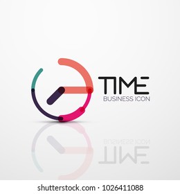 Vector abstract logo idea, time concept or clock business icon. Creative logotype design template