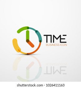 Vector abstract logo idea, time concept or clock business icon. Creative logotype design template