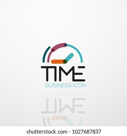 Vector abstract logo idea, time concept or clock business icon. Creative logotype design template