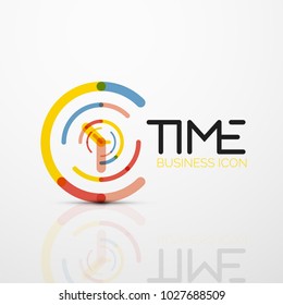 Vector abstract logo idea, time concept or clock business icon. Creative logotype design template
