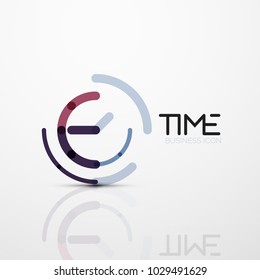 Vector abstract logo idea, time concept or clock business icon. Creative logotype design template