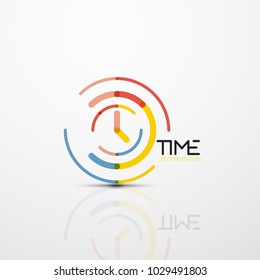 Vector abstract logo idea, time concept or clock business icon. Creative logotype design template