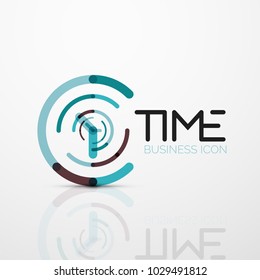 Vector abstract logo idea, time concept or clock business icon. Creative logotype design template