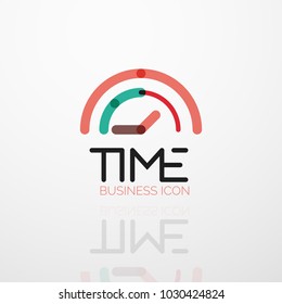 Idea del logotipo abstracto vectorial, concepto de tiempo o icono comercial del reloj. Plantilla de diseño de logotipo creativo