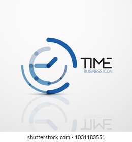 Vector abstract logo idea, time concept or clock business icon. Creative logotype design template