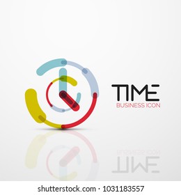 Vector abstract logo idea, time concept or clock business icon. Creative logotype design template