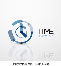 Vector abstract logo idea, time concept or clock business icon. Creative logotype design template