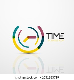 Vector abstract logo idea, time concept or clock business icon. Creative logotype design template