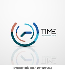 Vector abstract logo idea, time concept or clock business icon. Creative logotype design template