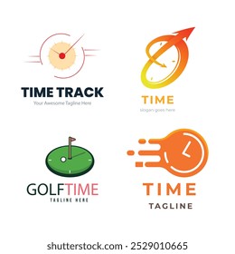 Vector abstract logo idea, time concept or clock business icon. Creative logotype design template