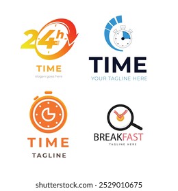 Vector abstract logo idea, time concept or clock business icon. Creative logotype design template