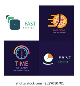 Ideia do logotipo abstrato do vetor, conceito do tempo ou ícone de negócio do relógio. Modelo de design de logotipo criativo