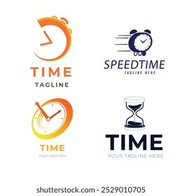 Ideia do logotipo abstrato do vetor, conceito do tempo ou ícone de negócio do relógio. Modelo de design de logotipo criativo